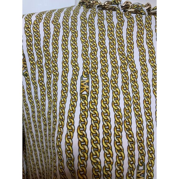 Michael Kors White & Gold Chain Print Top W/ Chain Neck $125, Size S, NWT! - Picture 4 of 10